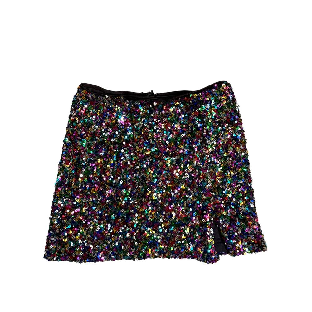 Pink Lily Fairy Lights Sequin Skirt (Multi-Color) - Size Small